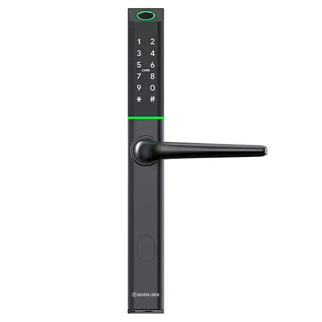 Умный дверной биометрический замок SEVEN LOCK SL-7763BF black Киев - изображение 1