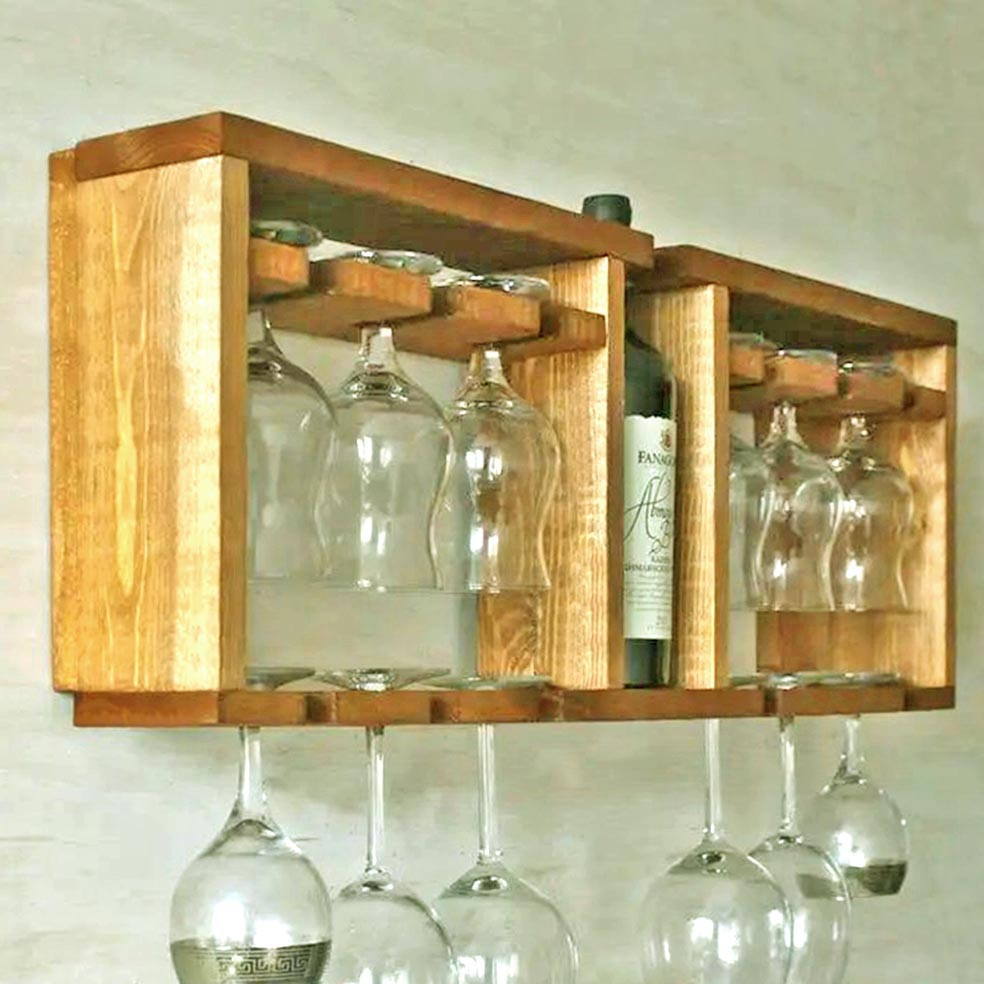 Настінна винна полиця "Шимадо" сієна Миколаїв - фото 1