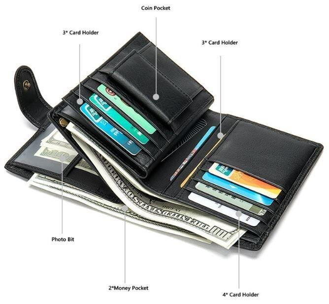 Гаманець унісекс Vintage 14927 Чорний Київ - фото 7