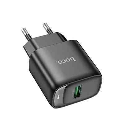 Мережевий зарядний пристрій Hoco C140A Smart single port QC3.0 charger(EU) Black (6942007627788) Київ