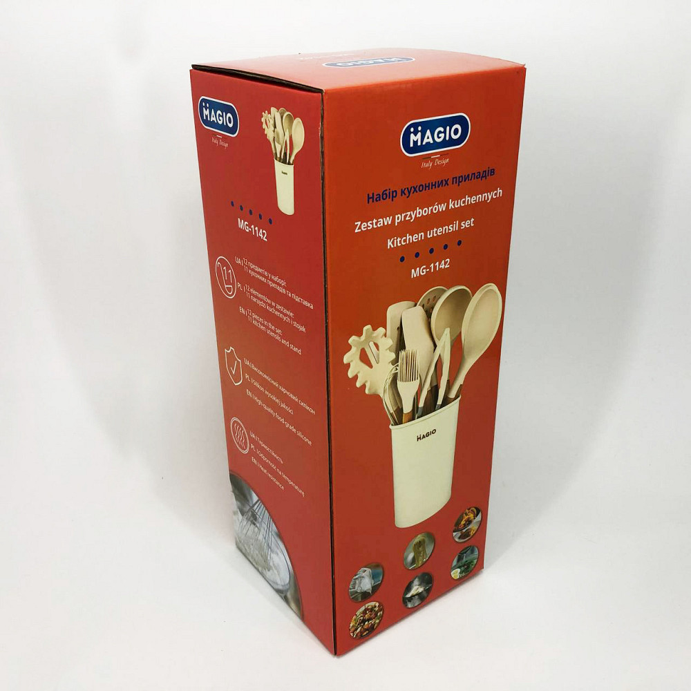 Подарунковий набір кухонного начиння, Кухонний набір силіконовий кухонних предметів на підставці LY-82 Львів - фото 8