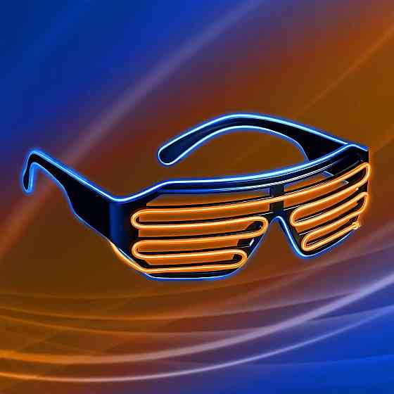 Окуляри LED B097BNFJ67 синьо-оранжеві 3 режими (постійне/повільне/швидке) світлодіодні окуляри для вечірок, DJ, фестивалів Київ