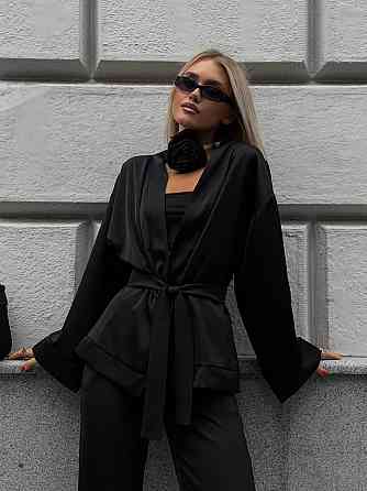 Жіночий базовий костюм двійка: кімоно і штани атлас Одеса