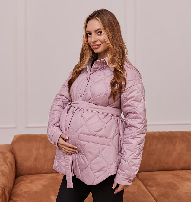 Куртка-сорочка 2в1 для вагітних демісезонна Alabama розмір 3XL Lullababe Пудровий Кривий Ріг - фото 1