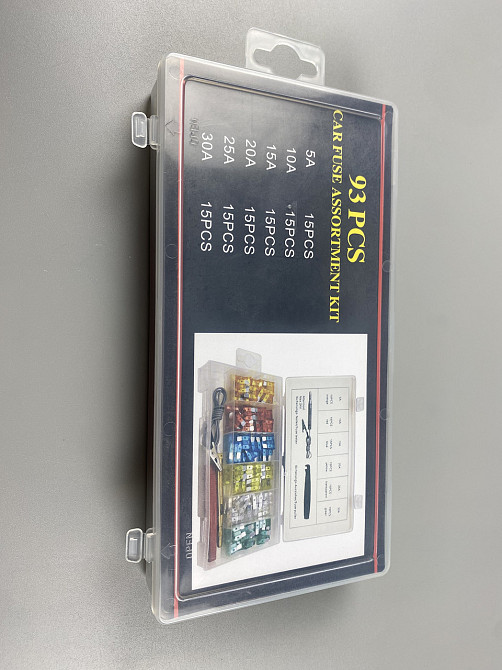 Набор предохранителей 93 шт  (5А, 10А, 15А, 20А, 25А, 30А) захват + тестер 6-24В пластиковый бокс Мукачево - изображение 7