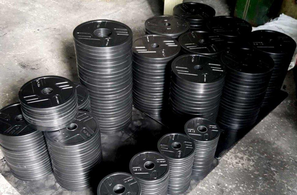 Гантель обгумована набірна Одна на 21 кг Гантелі, гирі, штанги та диски металеві Київ - фото 8