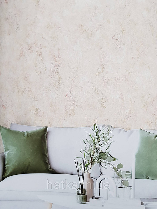 Шпалери вінілові на флізеліні гарячого тиснення DU&KA 1.06х10 вензель основа під штукатурку сірі коричневі Київ - фото 1