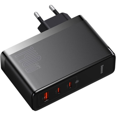 Зарядний пристрій Baseus 2xUSB-C 140W + 1xUSB GaN + cable USB-C to USB-C black (CCGP100201) Вінниця - фото 6