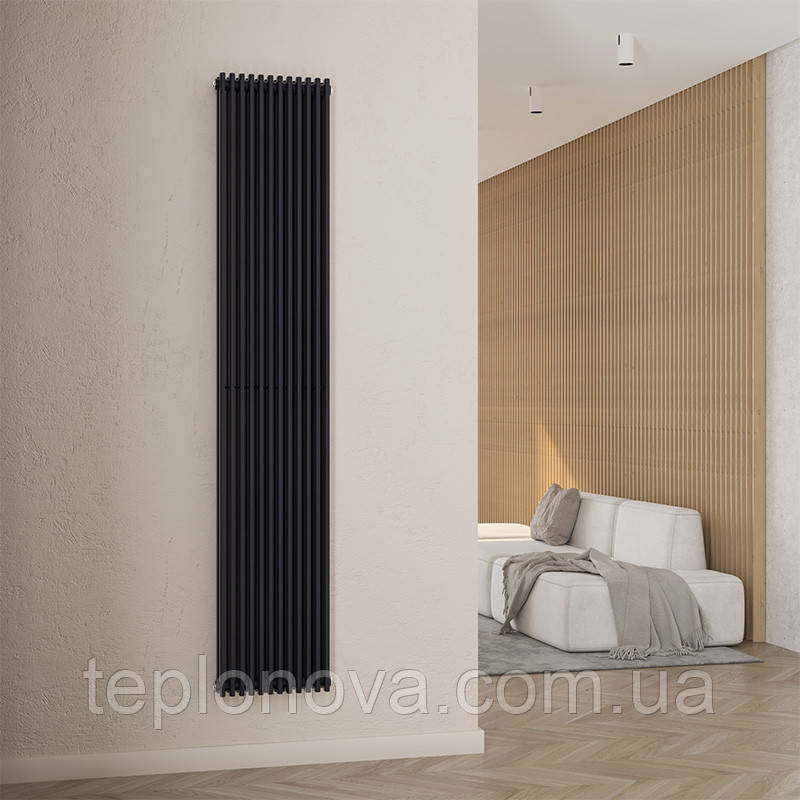 Дизайнерский радиатор 1800/336 (мм) черный мат IDEALE GIULIA (универсальное подключение) 12 12/1800/336 Черновцы - изображение 4