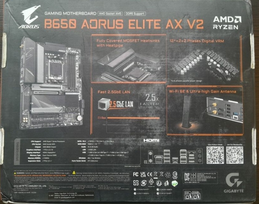 Материнская плата GIGABYTE B650 AORUS ELITE AX V2 Киев - изображение 2