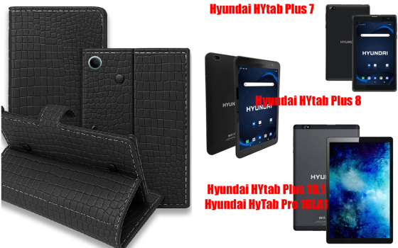 Книга-трансформер для планшета Hyundai Hytab Plus 7, Plus 8, Plus 10.1, Pro 10, цвет Black Krokodil Black Киев