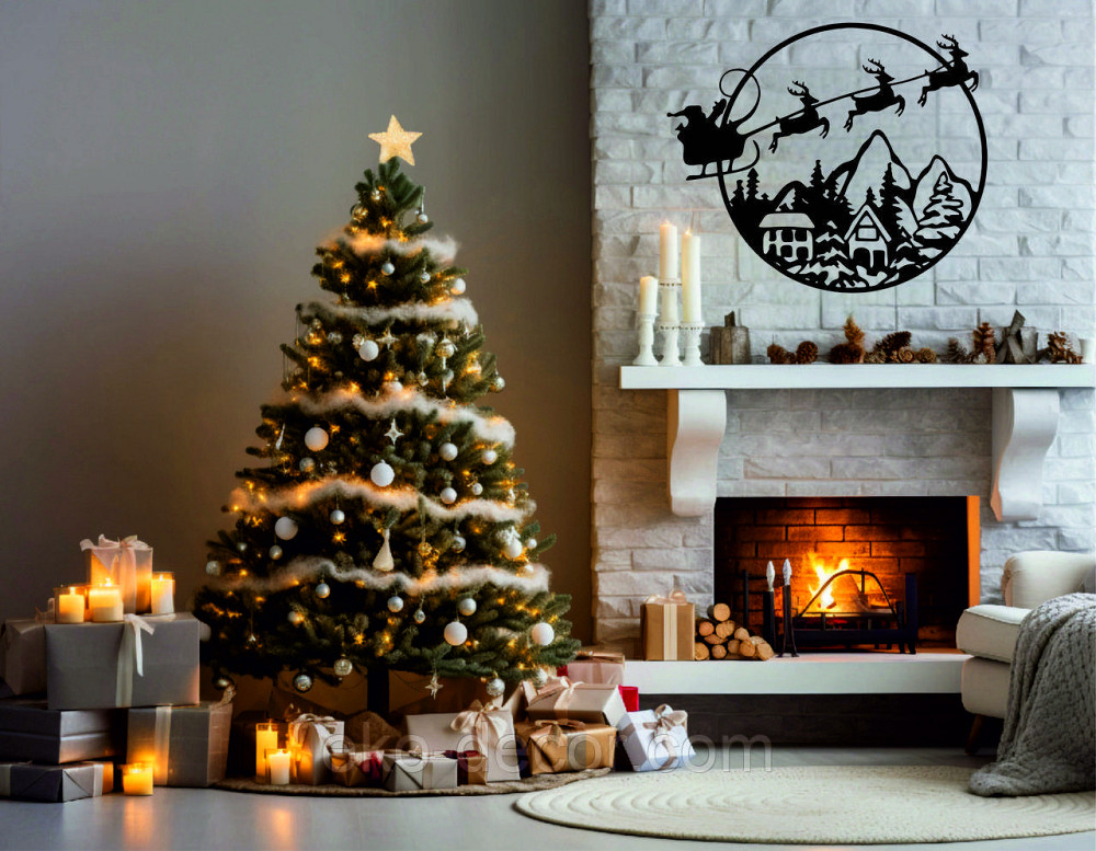 Декоративное настенное Панно «Новый год», Декор на стену 90*76 см, Черный Киев - изображение 3