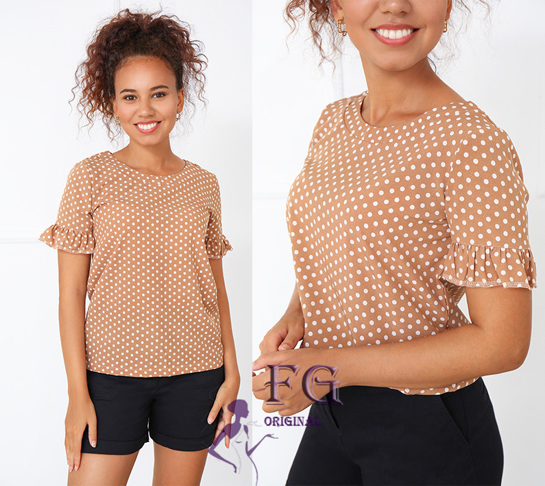 Жіноча блуза в горох "Ненсі" оптом | Распродаж моделі Київ - фото 2