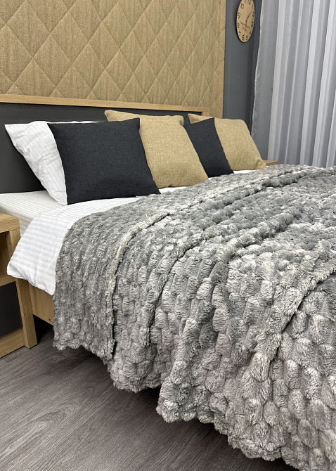 Плед-покривало 210х210 см (+-5см) Соти Сірий (87-207) Київ - фото 2