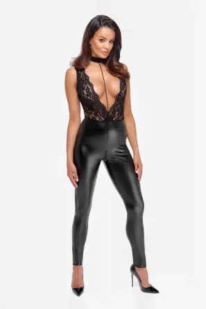 Комбінезон Noir Handmade F298 Libido Deep-V catsuit with collar and pearl chain - M Львів