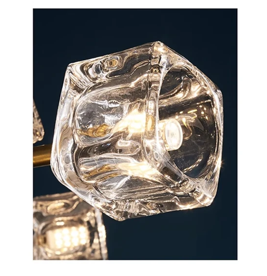 Світлодіодна люстра Кубик 8614 (Золота) на 9 плафонів Вінниця - фото 7