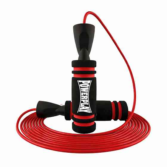 Скакалка швидкісна PowerPlay 4213 Jump Rope Чорно/Червона 3м. Кам'янське
