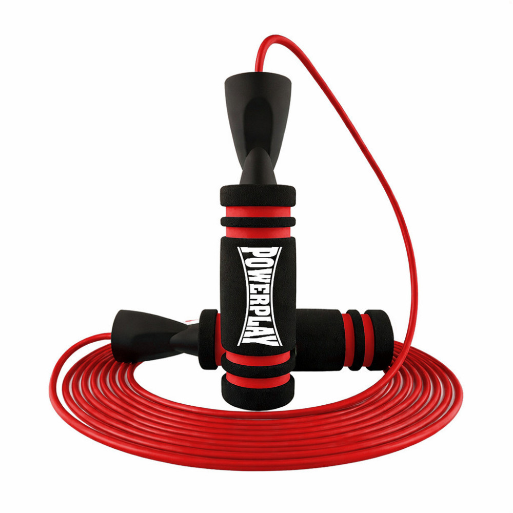 Скакалка швидкісна PowerPlay 4213 Jump Rope Чорно/Червона 3м. Кам'янське - фото 4