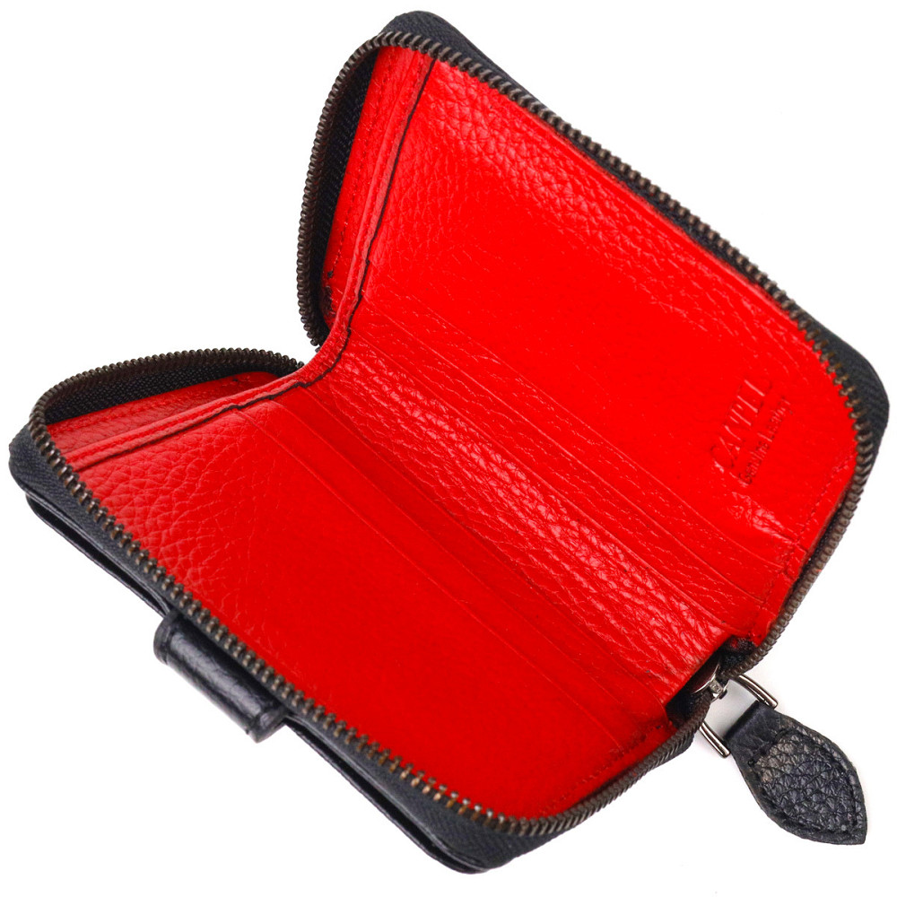 Стильное женское портмоне из натуральной кожи CANPELLINI 21490 Черное Киев - изображение 5