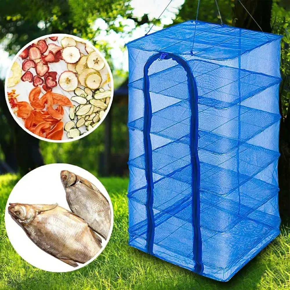 Складная сушилка для рыбы, грибов, сухофруктов на 5 ярусов 100х50х50см / Сетка для сушки рыбы и фруктов Киев - изображение 2