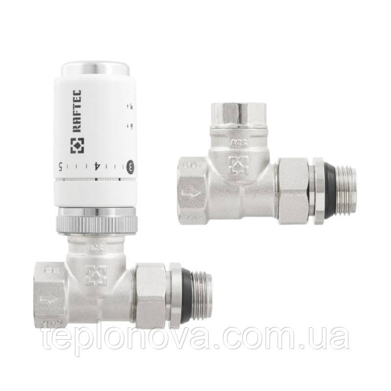 Комплект термостатических клапанов прямой Raftec KNT11 White Черновцы - изображение 1