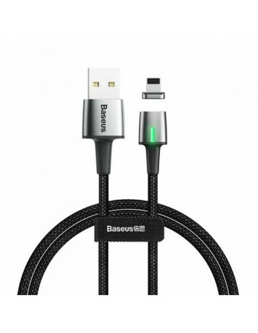 Кабель Baseus Zinc Magnetic Cable USB For iP 2.4A 1m Black Київ - фото 1