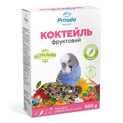 Корм Природа Коктейль для хвилястих папуг фруктовий 500 г Київ - фото 1