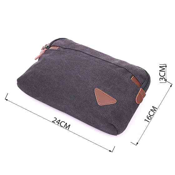 Зручна чоловіча барсетка текстильна 21258 Vintage Чорна Київ