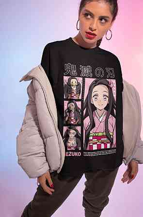 Футболка аниме Истребитель демонов оверсайз (S/M/L) Черний AnimeJ0891 Днепр