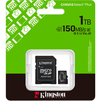 Карта пам&apos;яті Kingston 1TB microSDXC class 10 UHS-I U3 V30 A1 Canvas Select Plus (SDCS3/1TB) Вінниця - фото 3