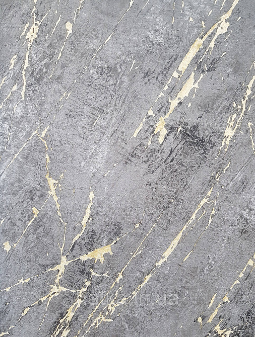 Обои виниловые на флизелине AS creation The Bos 0.53х10 под мрамор черные серые с золотистым Киев - изображение 1