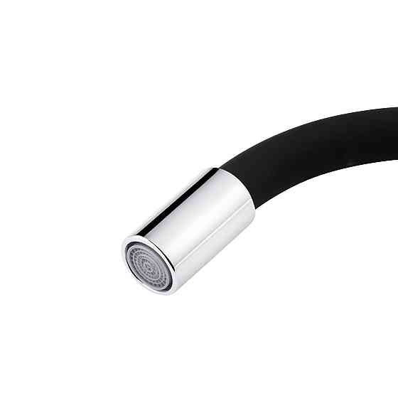 Змішувач для кухні з гнучким виливом Kroner KRM Odra - C032BLK хром/чорний Київ