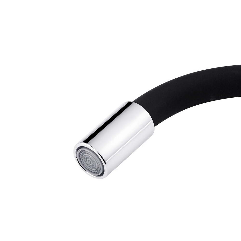 Змішувач для кухні з гнучким виливом Kroner KRM Odra - C032BLK хром/чорний Київ - фото 6