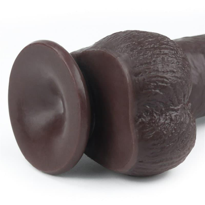 Фалоімітатор - Sliding-Skin Dual Layer Dong 9" Black Sex Aura Київ - фото 3