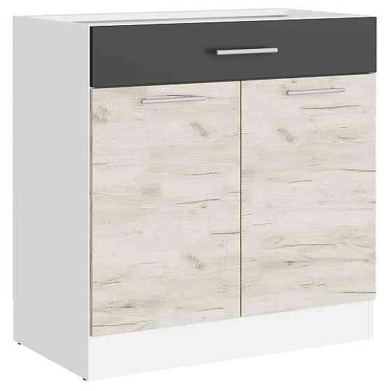 Кухонний модуль нижній з шухлядою Еверест Еко 800 дуб крафт білий/графіт/білий (без стільниці) 80х46х82 см (DTM-071021) Дніпро