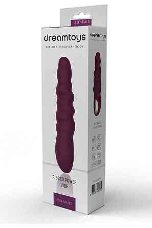 Вибратор классический рельефный Dream Toys ESSENTIALS Ripped Power Vibe, фиолетовый Sex Aura Киев