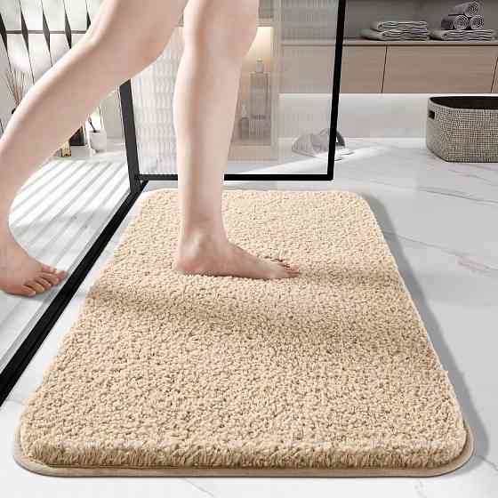 Коврик для ванной и душа коврик для ног в ванную,микрофибра атискользящий влаговпитывающий однотонный 50х80 см,beige Каменец-Подольский