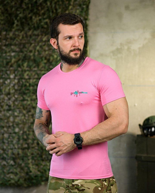 Тактическая футболка Gun pink ПП4657 Одесса - изображение 2