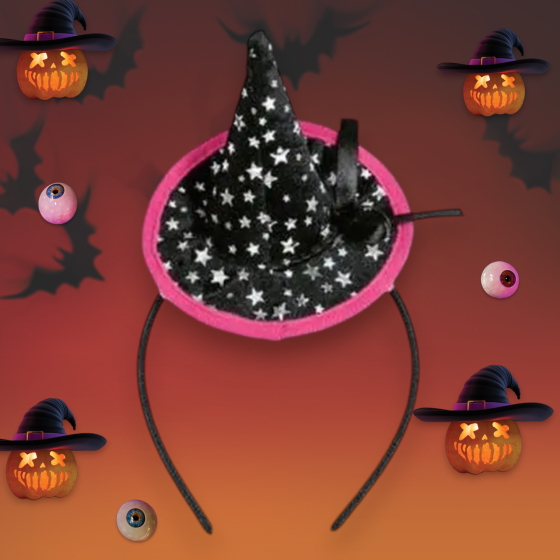 Обруч декор Капелюх Відьми на Хелловін чорний Київ