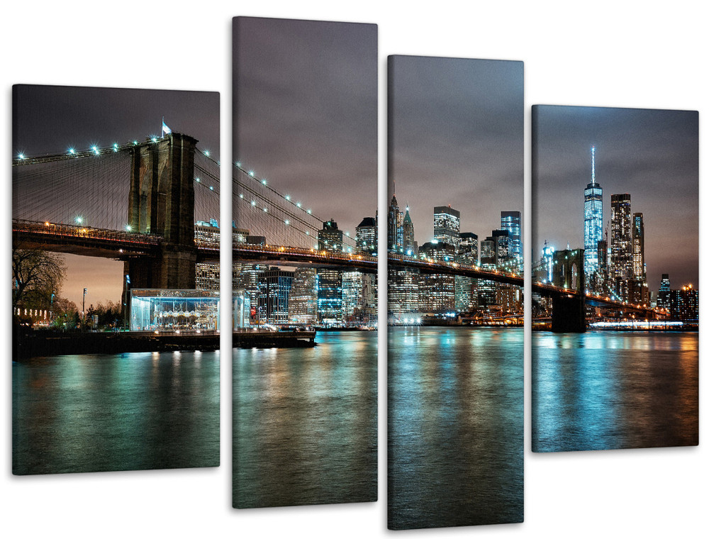 Модульная картина Ночной город Art-37_4 90х132 см Киев - изображение 1