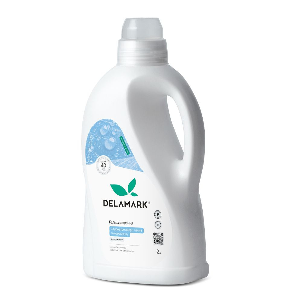 Гель для стирки универсальный с ароматом амбры, пачули и маршмелоу DeLaMark 2 л Киев - изображение 1