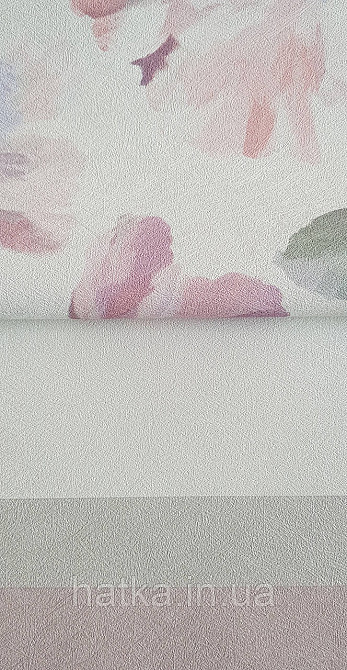 Шпалери вінілові на флізеліні Grandeco Universe 5 квіти півонії великі яскраві рожеві бузкові на білому Київ - фото 3