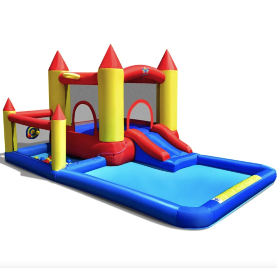 Надувний водний центр Costway Happyland з гіркою 400см з вентилятором Киев