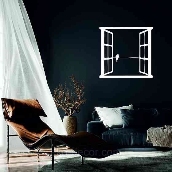 Декоративное настенное Панно «Птицы в окне» Декор на стену 50*47 см, Белый Киев