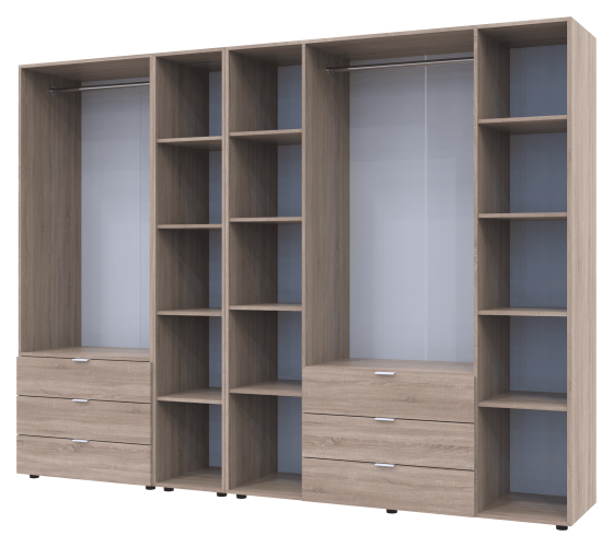 Комплект шкафов для одежды Doros Гелар (3 шт.) 270,7х49,5х203,4 см Дуб сонома (DRS-011158) Львов
