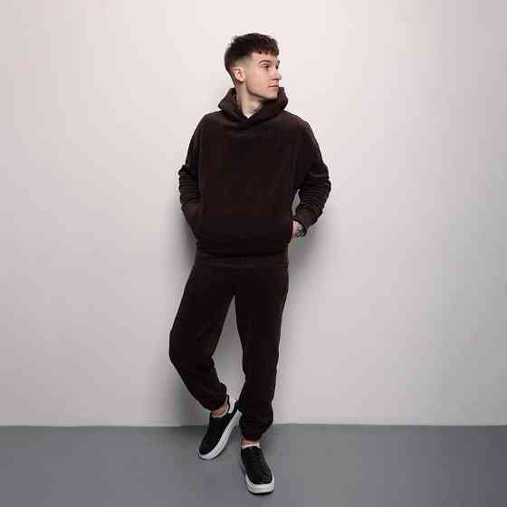 Флісовий зимовий чоловічий костюм Pobedov Mariot. Темно-шоколадний чоловічий флісовий костюм Київ