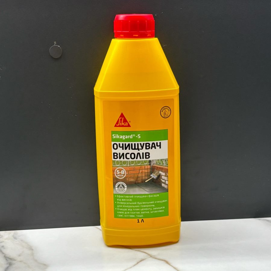 Комплект для очищення висолів від забруднень Sika Sikagard-S 1 л + пензель Beorol Universal 40*15 мм Київ - фото 3