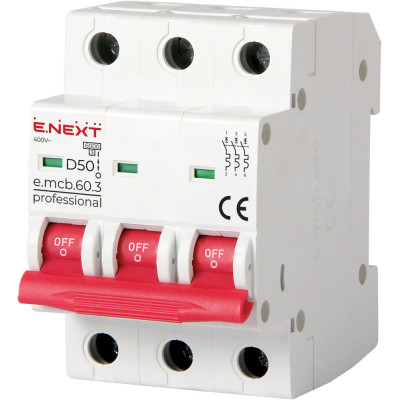 Автоматический выключатель E.NEXT 3-п e.mcb.pro 50А D ( 6кА) (p0710017) Винница - изображение 1