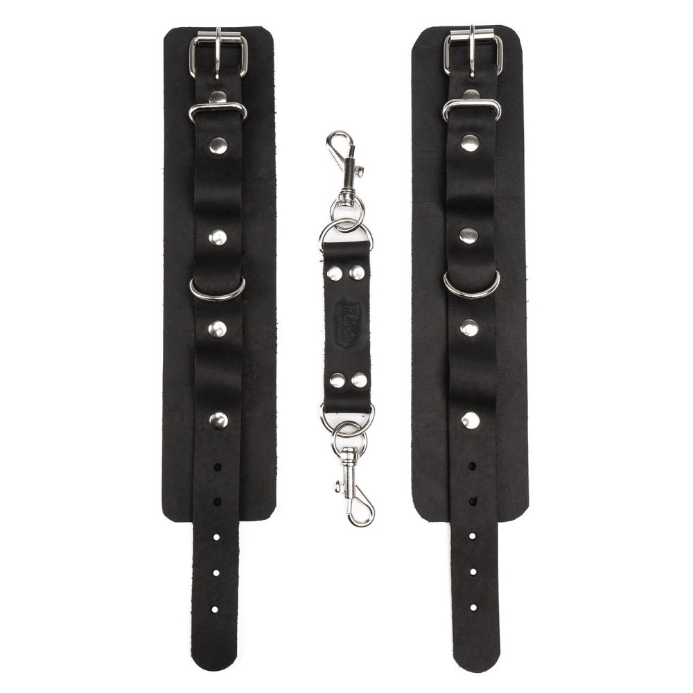 Наручники из натуральной кожи Flirty Leather - Black, KC00020 Sex Aura Киев - изображение 2