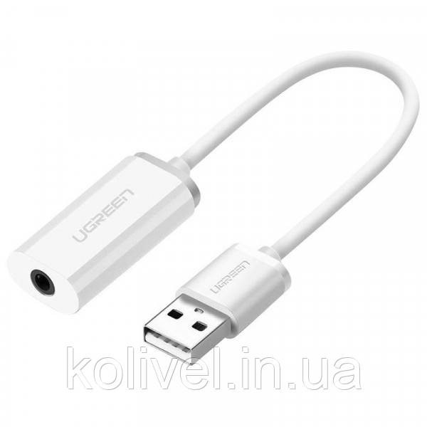 Звукова карта USB AUX jack, TRRS (Mic & Ear), ALC4042 Ugreen Біла US206 (30712) Київ - фото 1